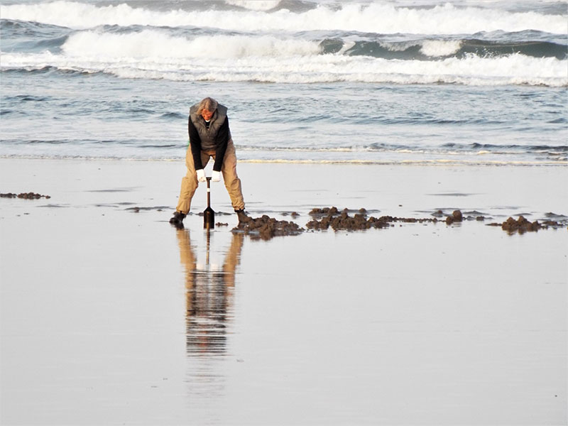 man clamming