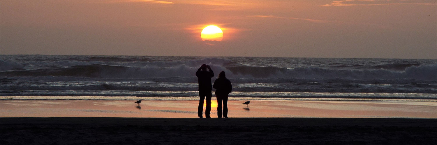couple at sunset on beach